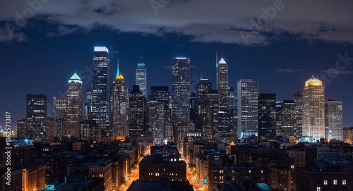 Urban skyline at night where each window tells a story of life within