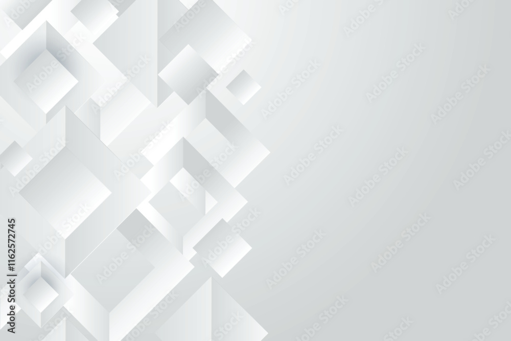 Fototapeta premium Abstract white background. Minimal geometric white light background abstract design.