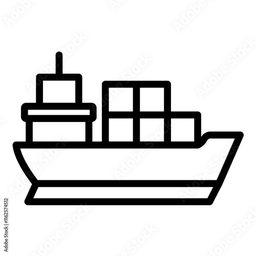 Vector Design Cargo Ship Icon Style