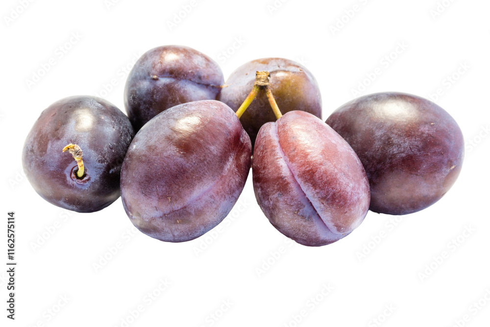 plums isolated on transparent background