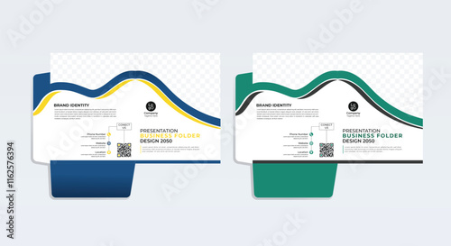 Business presentation folder template for corporate office with simple and modern design.