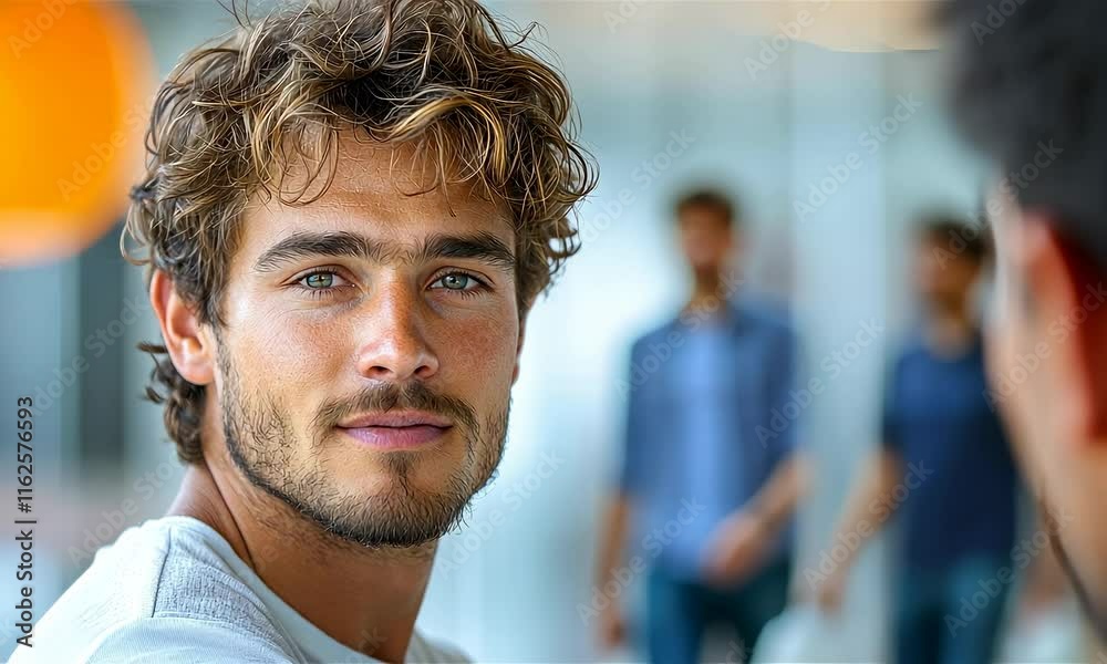 Confident professional man portrait in office, 4K