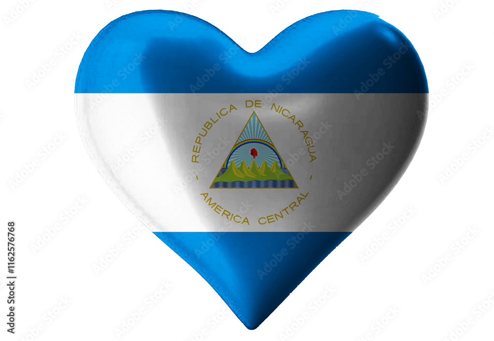 Heart shaped background with flag of Nicaragua Heart shaped background with flag of Nicaragua