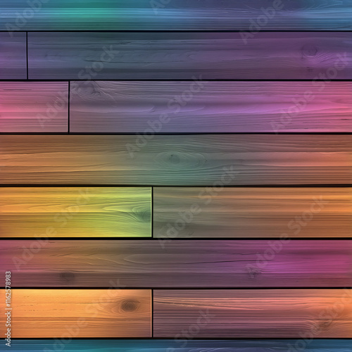 Wooden Planks with a Rainbow Finish photo