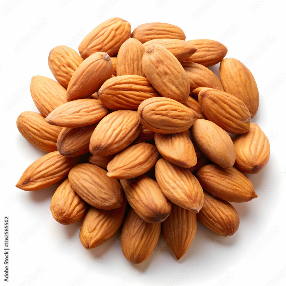Obraz premium stock of almond with white background
