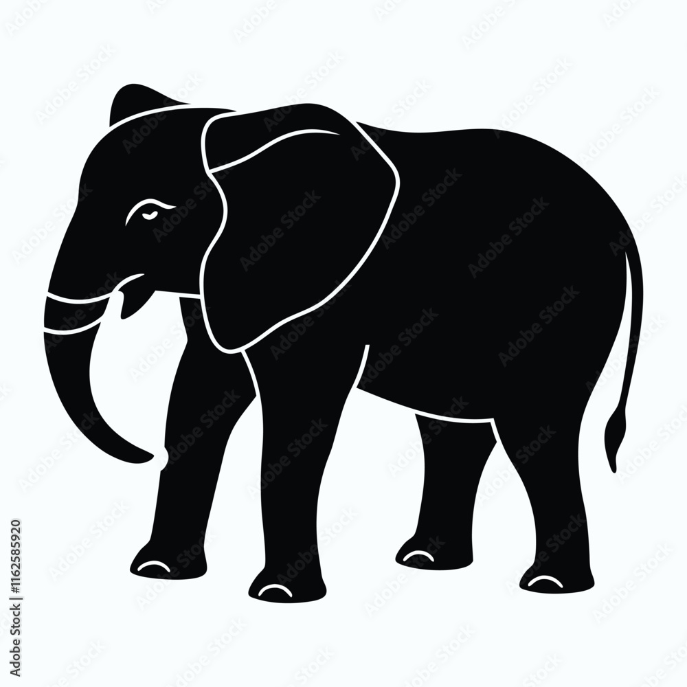 Fototapeta premium elephant silhouette vector.