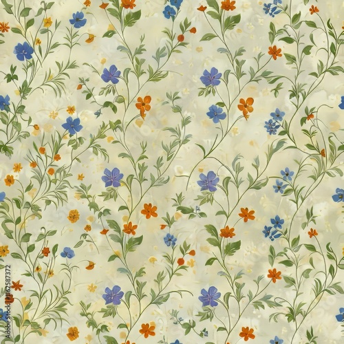 Elegant hand painted floral seamless pattern featuring baroque style spring flowers for wallpaper