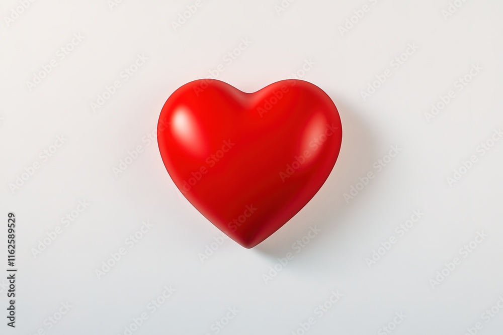 minimalist red heart-shaped frame centered on smooth white background with delicate shadows for contrast minimalist red heart-shaped frame centered on smooth white background with delicate shadows for contrast