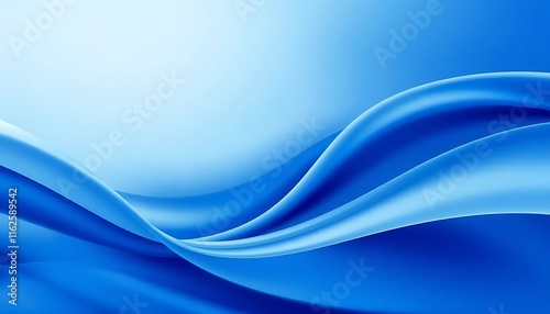 Abstract Blue Waves Smooth Flowing Design Background