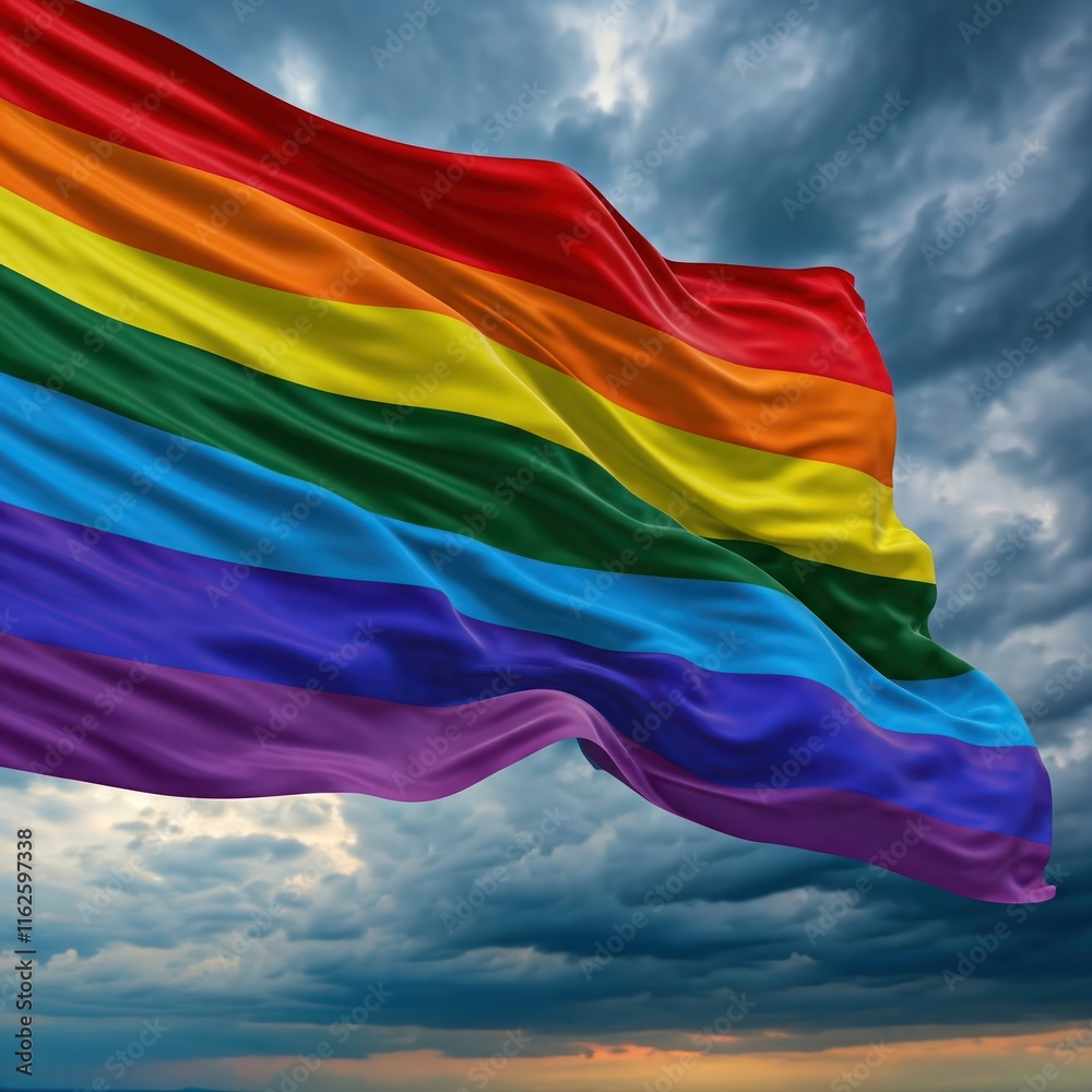 Fototapeta premium rainbow flag on the sky