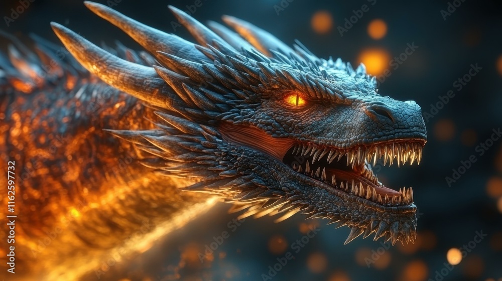Mystical dragon legends roar striking fear Mystical dragon legends roar striking fear