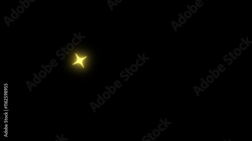 花のように咲く手書きのキラキラした星が無数に光るアルファチャンネル付き素材 Numerous hand-drawn sparkling stars blooming like flowers with alpha channel. CG