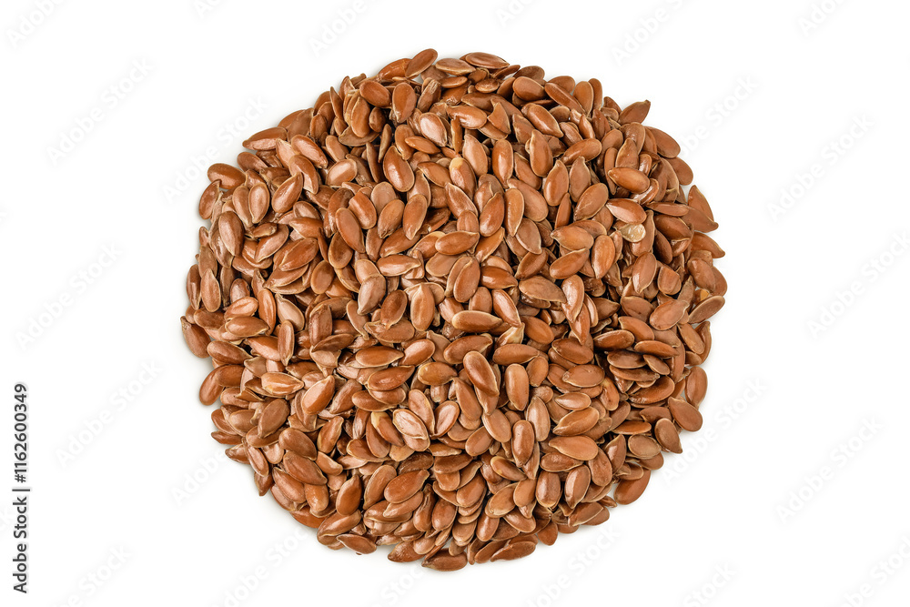 flaxseed isolated on white background. Top view. Flat lay flaxseed isolated on white background. Top view. Flat lay