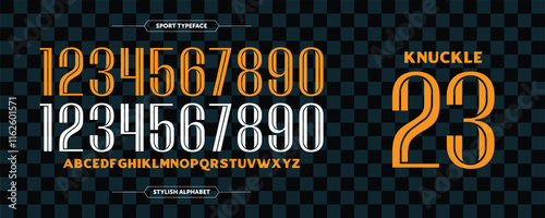 Knuckle 23: Dark jersey with sharp typography. A standout design for unique team branding. Fully customizable with classic alphabet and numbers.