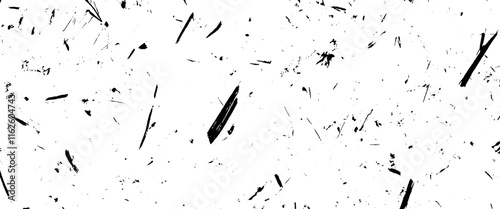 Vector black scratches texture on old damage dirty grainy and scratches Transparent background