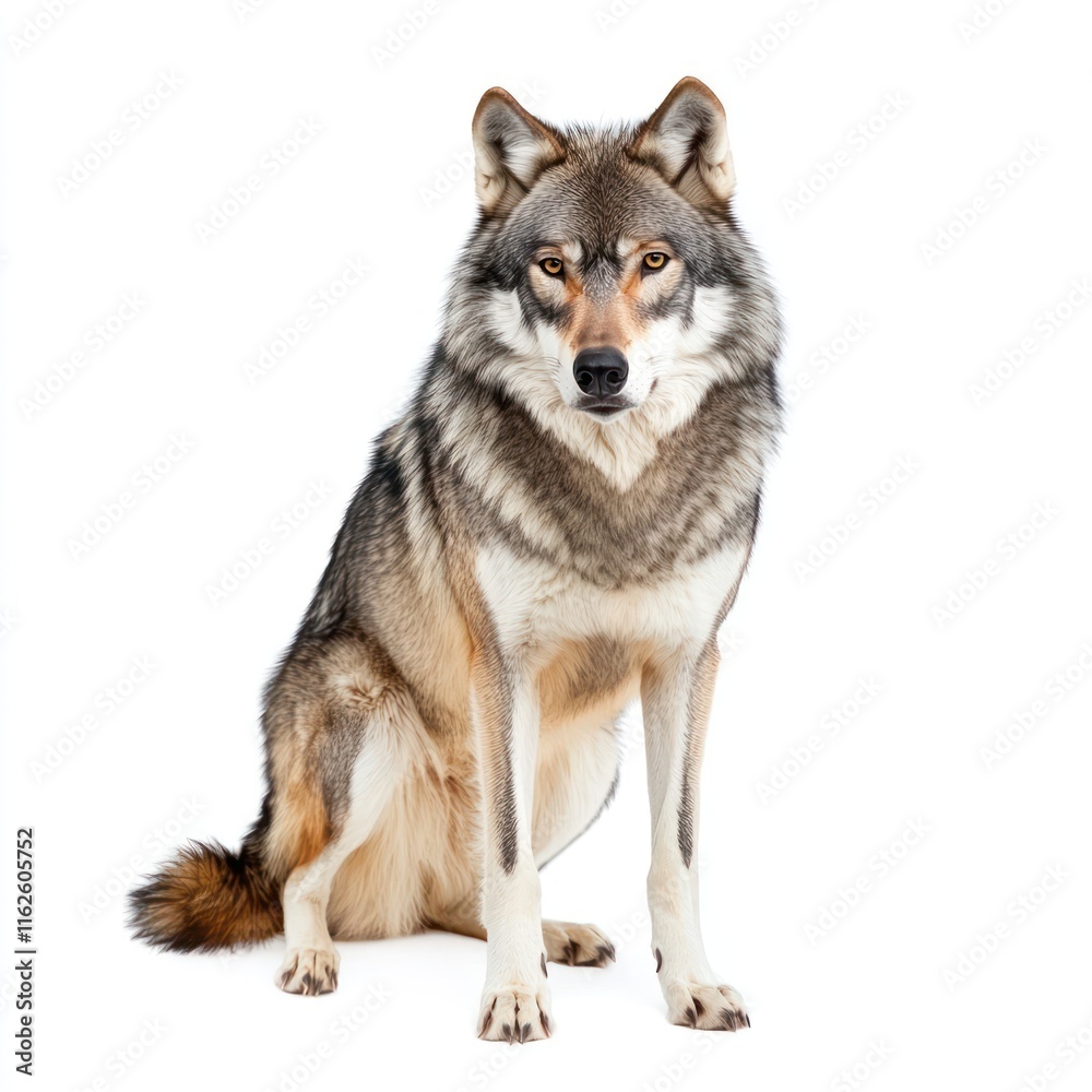 gray wolf Isolated on White Background Generative AI gray wolf Isolated on White Background Generative AI