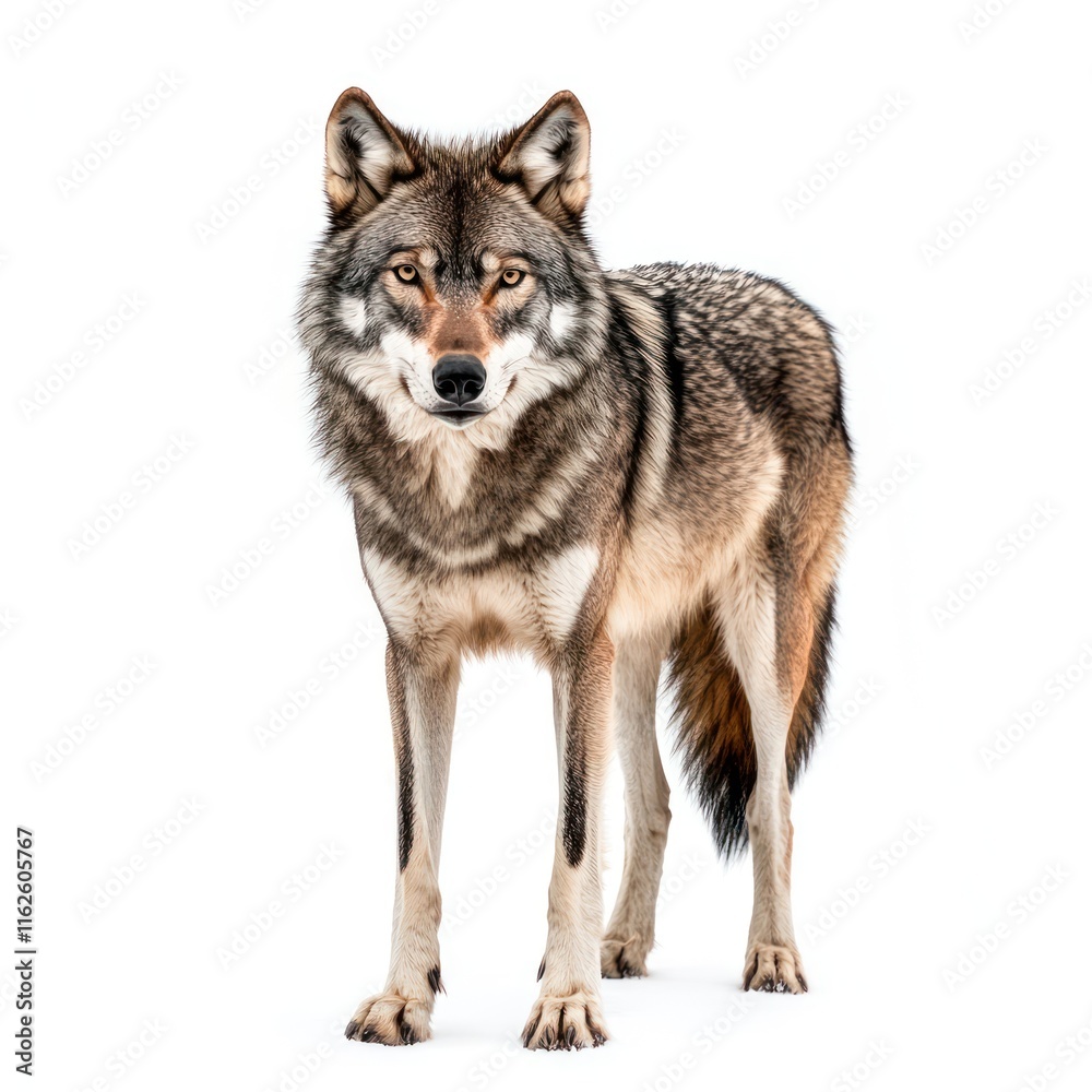 gray wolf Isolated on White Background Generative AI gray wolf Isolated on White Background Generative AI