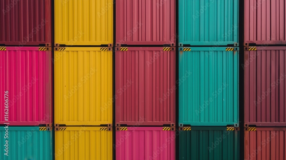 Colorful Shipping Containers in a Vibrant Urban Setting Colorful Shipping Containers in a Vibrant Urban Setting