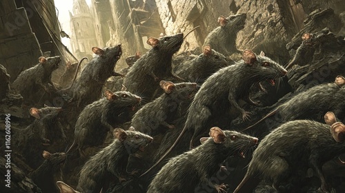 A Swarm Of Rats In A Destroyed City