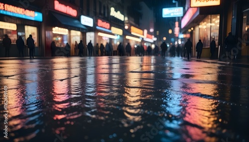 Wallpaper Mural Gotas de lluvia que caen sobre una superficie mojada, creando salpicaduras y ondas en un charco o arroyo poco profundo. El fondo está borroso, lo que sugiere un entorno natural y lluvioso Torontodigital.ca