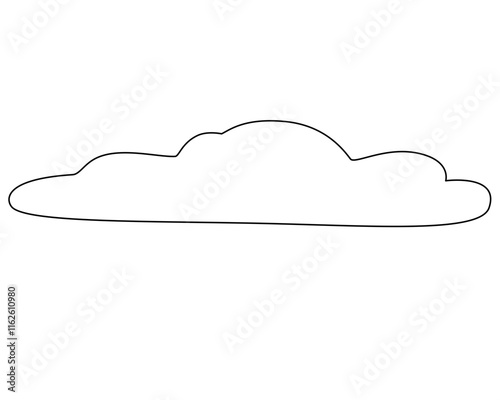 Cloud, weather phenomenon sign for weather forecast - vector linear picture with cloud with editable outline for coloring, logo or pictogram. Outline.