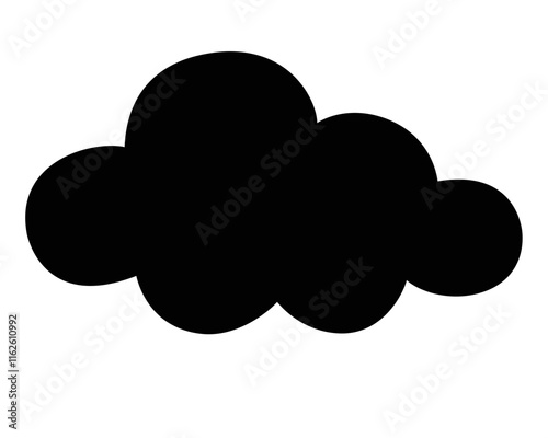 Cloud, natural phenomenon - vector silhouette picture for logo or pictogram. Cloud weather phenomenon sign or icon	