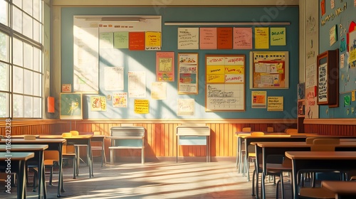 Classroom with educational posters