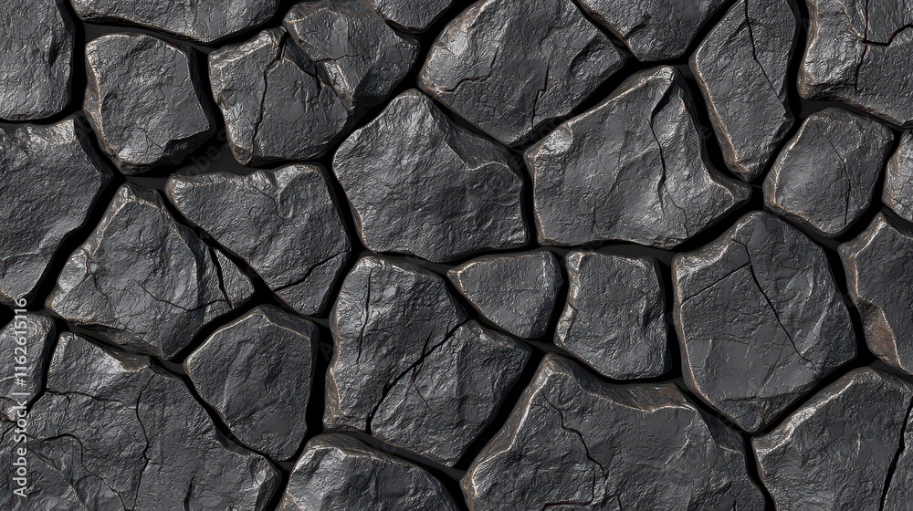 Fototapeta premium Dark Cracked Stone Texture for Background or Design Use