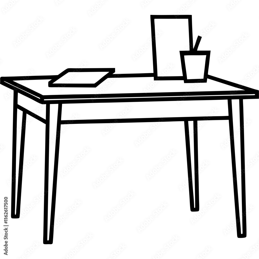 Abstract Study Table Vector Illustration Abstract Study Table Vector Illustration