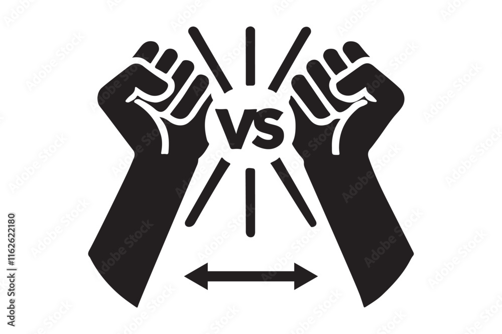 Silhouette of VS Icon with a Clean, Minimal Design Silhouette of VS Icon with a Clean, Minimal Design