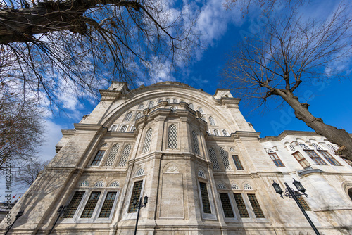 A beautiful view of the Nuruosmaniye Camii, the mosque near the Grand Bazaar in Istanbul, Turkey photo