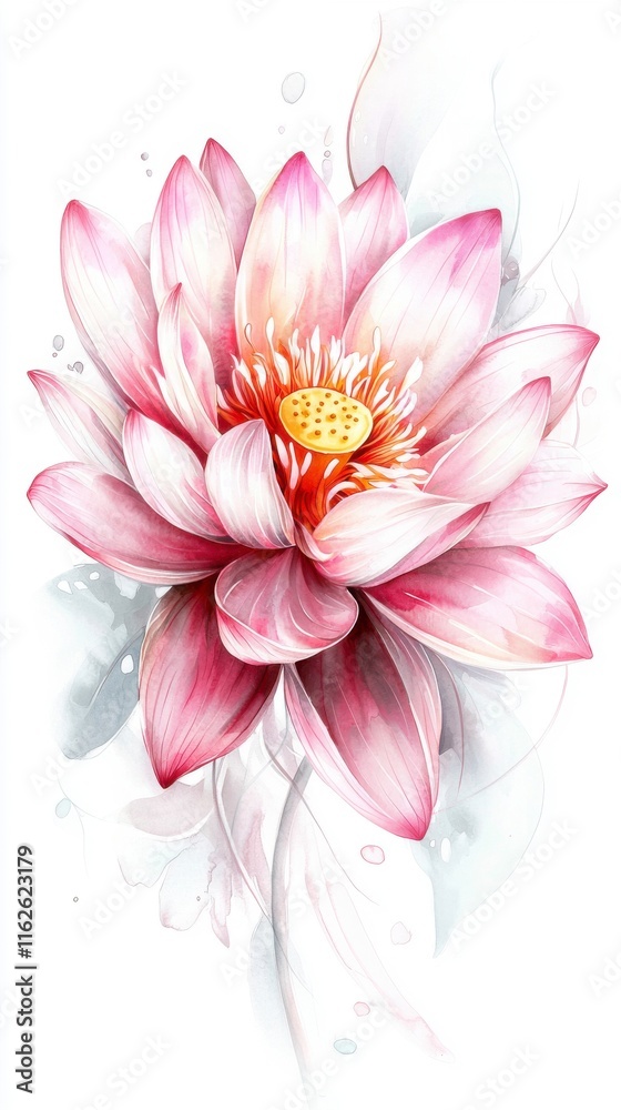 Obraz premium Gorgeous Pink Lotus Flower Blossoming with Soft Petals and Delicate Details