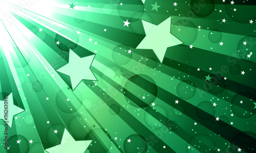 Light effect green shine burst with sparkles illustration. soft green shiny bright. natural light.