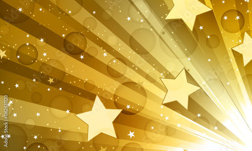 Light effect gold shine burst with sparkles illustration. yellow gold shiny bright.