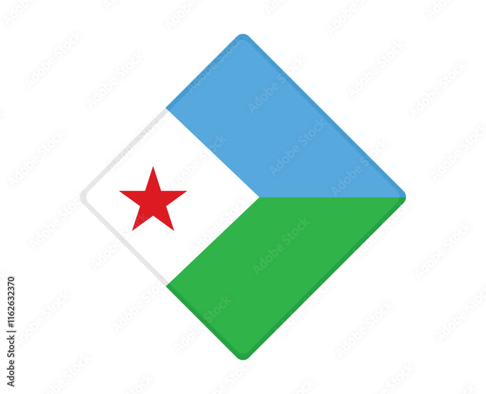 Djibouti flag square shaped. vector Djibouti flag square shaped. vector