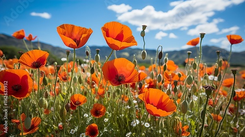 field of red poppies HD 8k wallpaper stoke photographic image photo