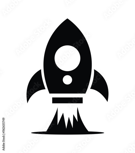 Rocket icon isolated on white background. Rocket launched icon.