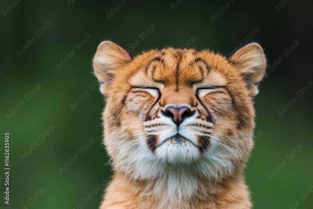 Obraz premium Majestic lion enjoying a moment of tranquility in a lush natural habitat
