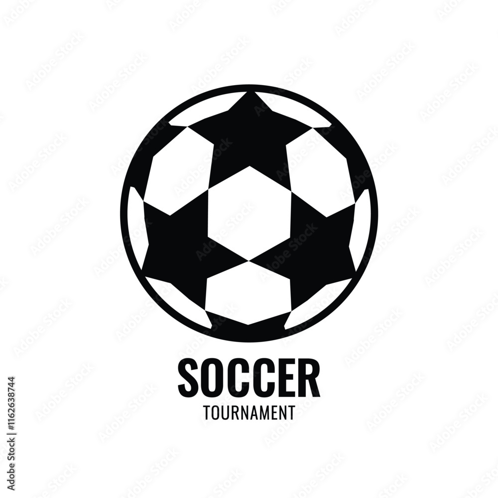 Obraz premium Soccer ball football tournament or club icons. Symbol or emblem. vector illustration