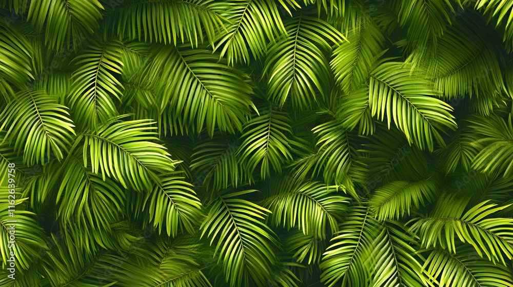 Lush Green Palm Fronds Tropical Background Image Lush Green Palm Fronds Tropical Background Image