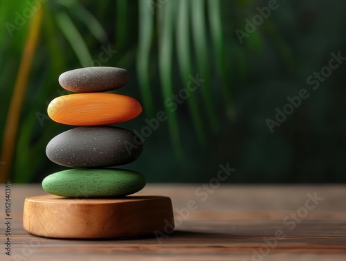 social pressure relief. An artistic representation of glowing emotional balance scales during meditation photo