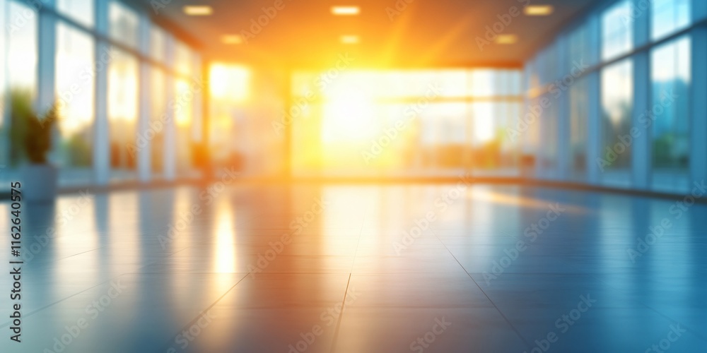 Modern Office Sunset View Abstract Background Modern Office Sunset View Abstract Background