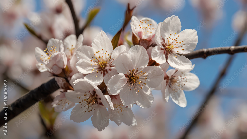 cherry blossom on blue sky cherry blossom on blue sky