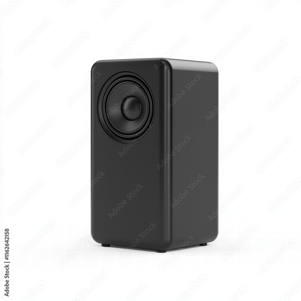 Obraz premium Black Compact Speaker Design for Modern Home Audio Systems and Decor