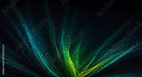 Black dark blue green emerald petrol teal lime yellow white abstract background