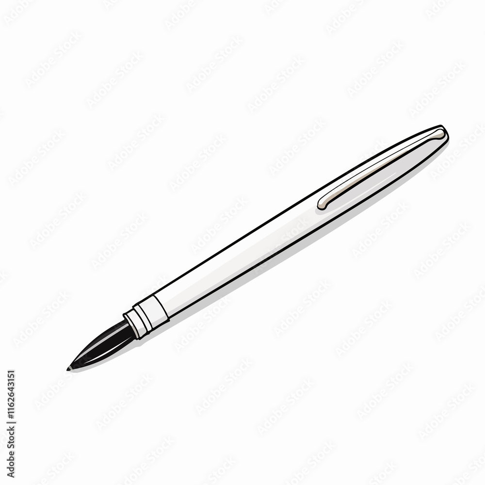 Professional Sheet with Pen Vector Illustration for Office Use Professional Sheet with Pen Vector Illustration for Office Use