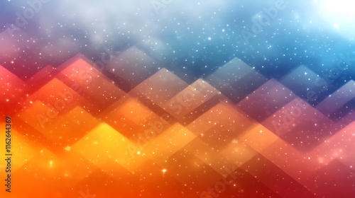 Abstract Geometric Design With Warm And Cool Colors