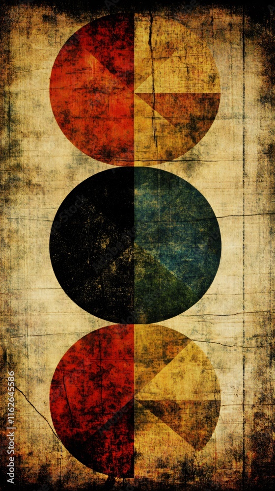 Fototapeta premium Abstract Geometric Art Circles Grunge Texture Background