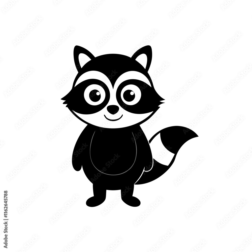 Raccoon cartoon vector silhouette Raccoon cartoon vector silhouette