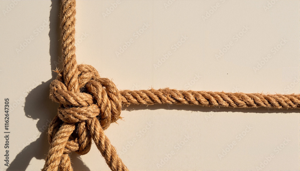 Knot of rope tied against a plain white background, Human Trafficking Awareness Day Knot of rope tied against a plain white background, Human Trafficking Awareness Day